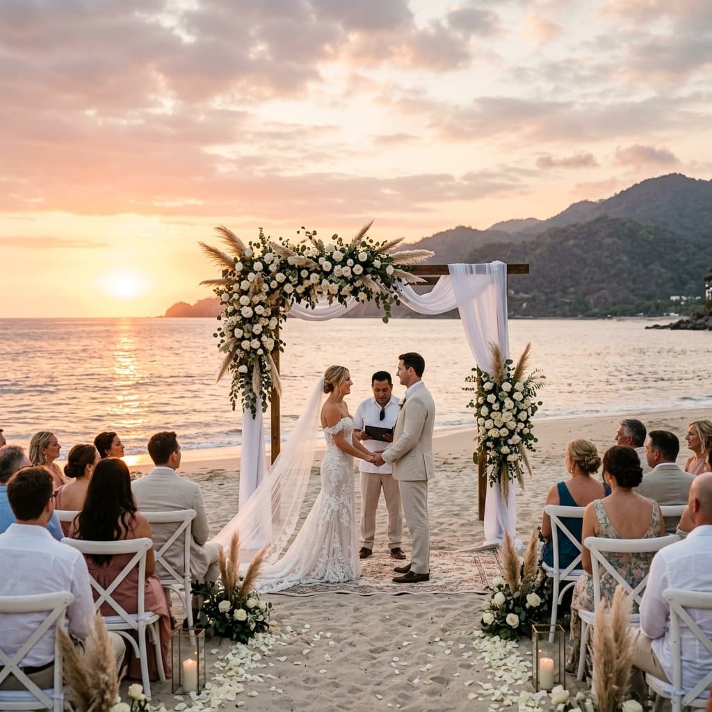 Luxury Puerto Vallarta Beach Wedding Sunset