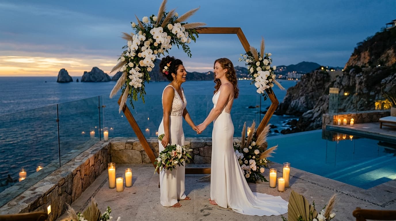 Architectural Elegance: Designing a Contemporary Cliffside Vow Renewal in Puerto Vallarta’s South Shore
