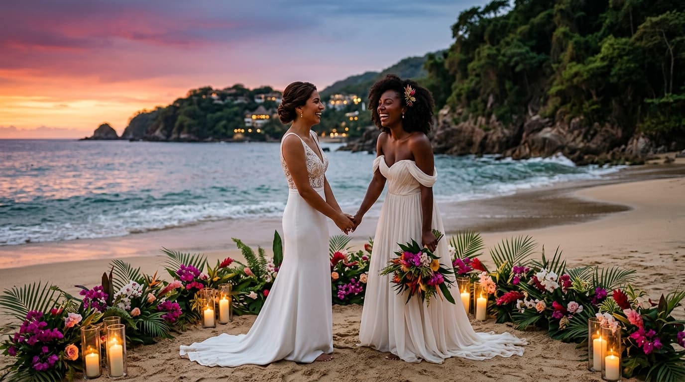 Banderas Bay Twilight Illumination: Orchestrating High-Luxe Sunset-to-Dusk Shoreline Vows in Puerto Vallarta