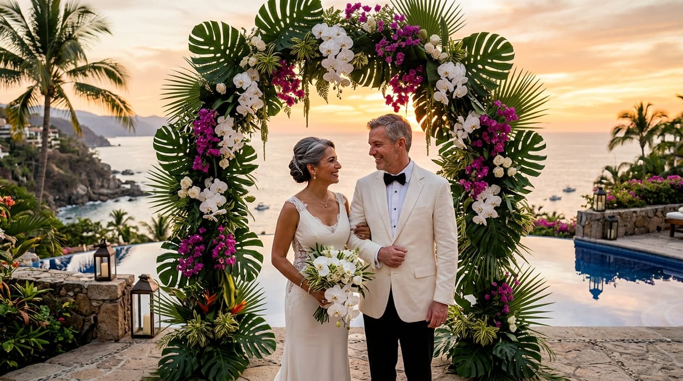 Biophilic Elegance: Integrating Living Botanical Architecture into Oceanfront Puerto Vallarta Villa Weddings