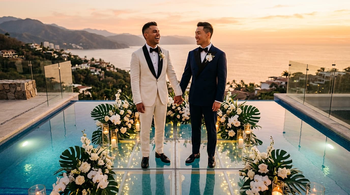 Engineering Elegance: Over-Pool Staging and Spatial Transformation in Luxury Puerto Vallarta Villa Weddings