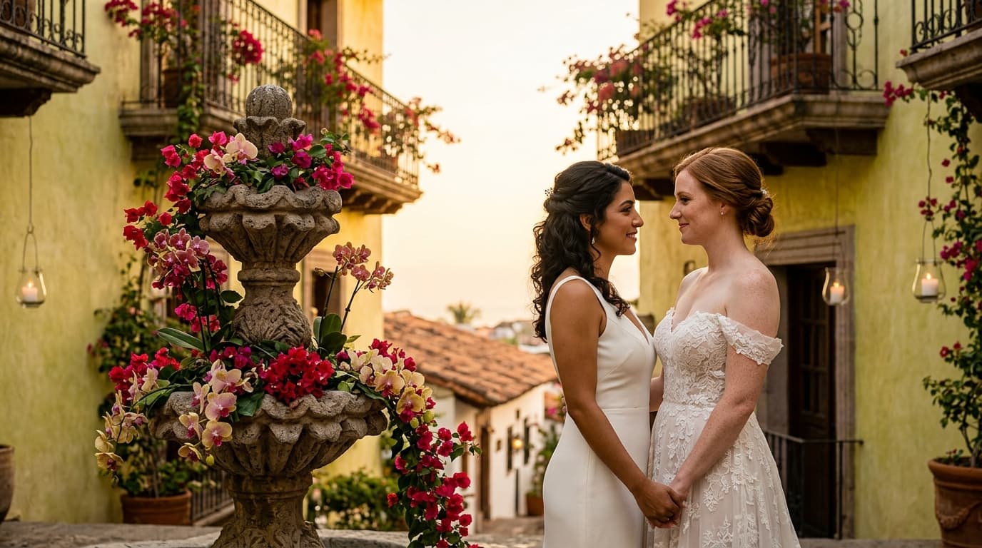 Courtyard Artistry: Crafting a Fine-Art Heritage Vow Renewal in Puerto Vallarta’s Gringo Gulch