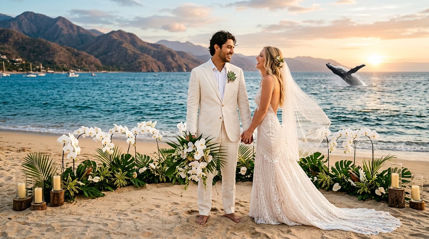 The Winter Shoreline Spectacle: Hosting a Humpback Whale Season Beach Wedding in Puerto Vallarta