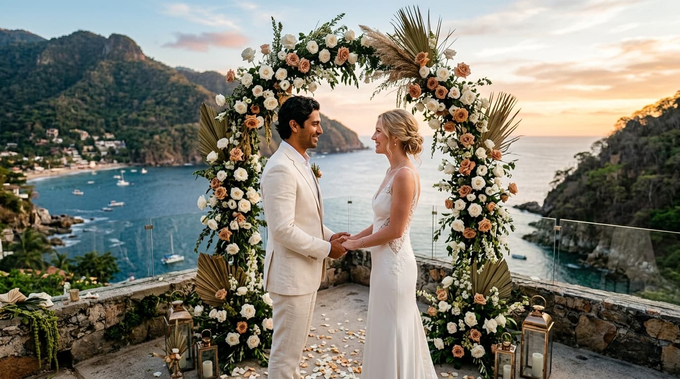 The Mismaloya Cove Reaffirmation: Crafting an Architectural Sunset Vow Renewal in Puerto Vallarta
