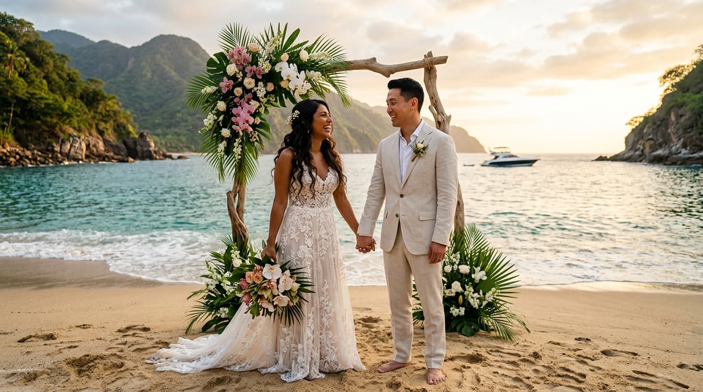 Nautical Elegance and Secluded Coves: Arriving by Sea to Private Puerto Vallarta Beach Ceremonies