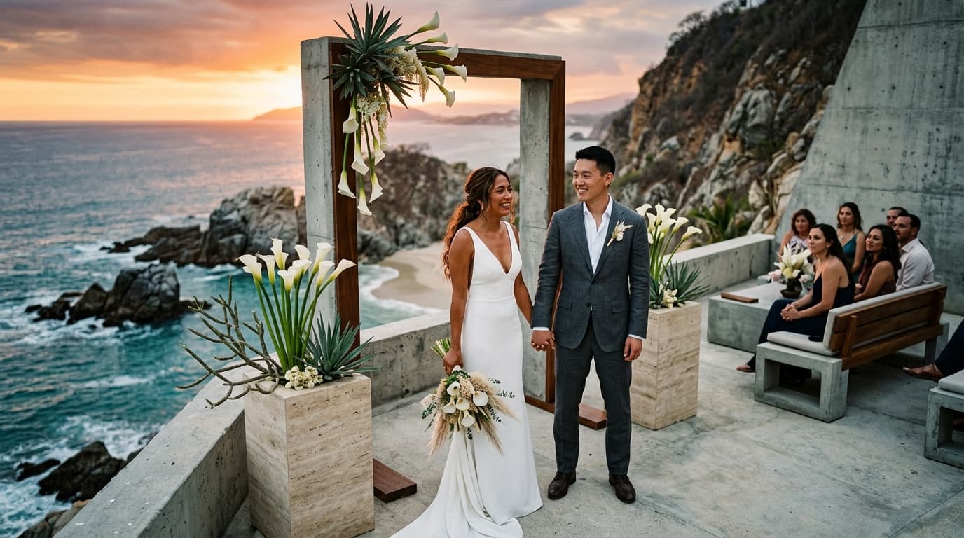The Playa Gemelas Sanctuary: Crafting a Brutalist Coastal Vow Renewal in Puerto Vallarta