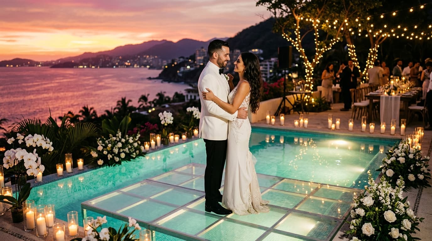 Pool Cover Engineering & Floating Stage Architecture for Puerto Vallarta Villa Weddings