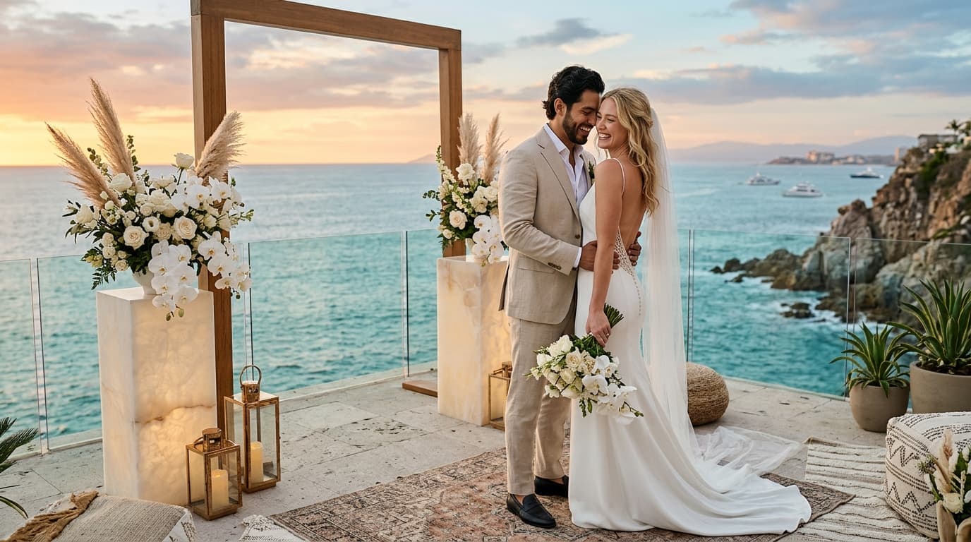The Punta Negra Oceanfront Estate: Crafting a High-Design Alabaster & Warm Quartz Vow Renewal in Puerto Vallarta