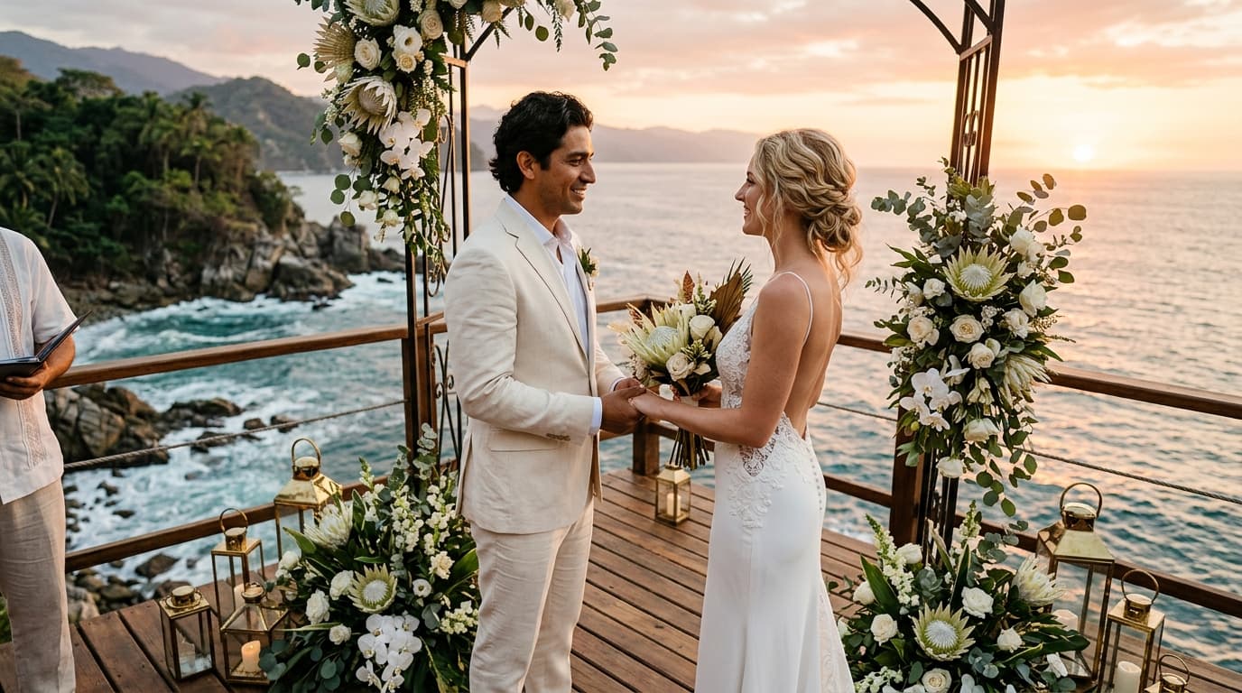 The Quimixto Cove Sanctuary: Crafting a High-Design Oceanfront Vow Renewal in Puerto Vallarta