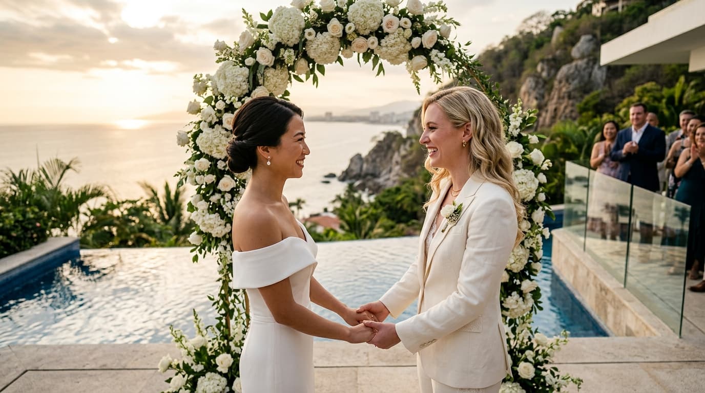 The Upper Conchas Chinas Sanctuary: Crafting a Sculptural Cliffside Vow Renewal in Puerto Vallarta